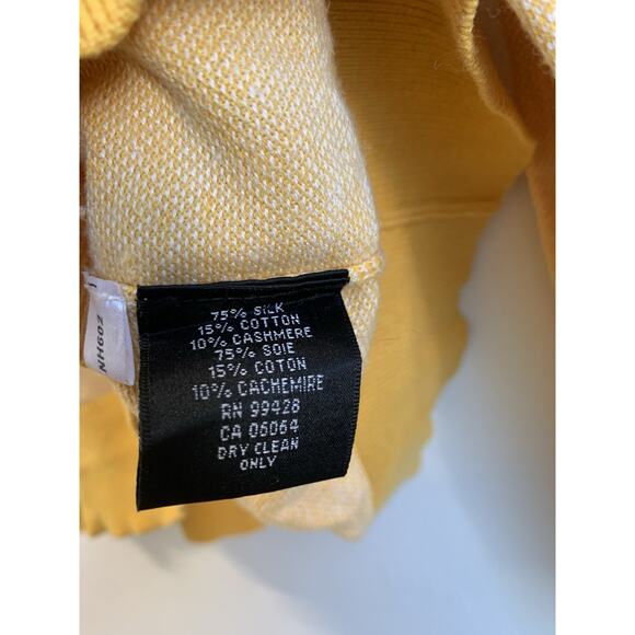 Bugatchi Vomo Men’s Sweater 75% Silk 15% Cotton 10% Cashmere Pullover Yellow XXL - Picture 9 of 10